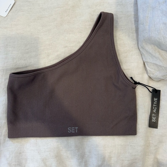 Ribbed One Shoulder Bra - Picture 1 of 2